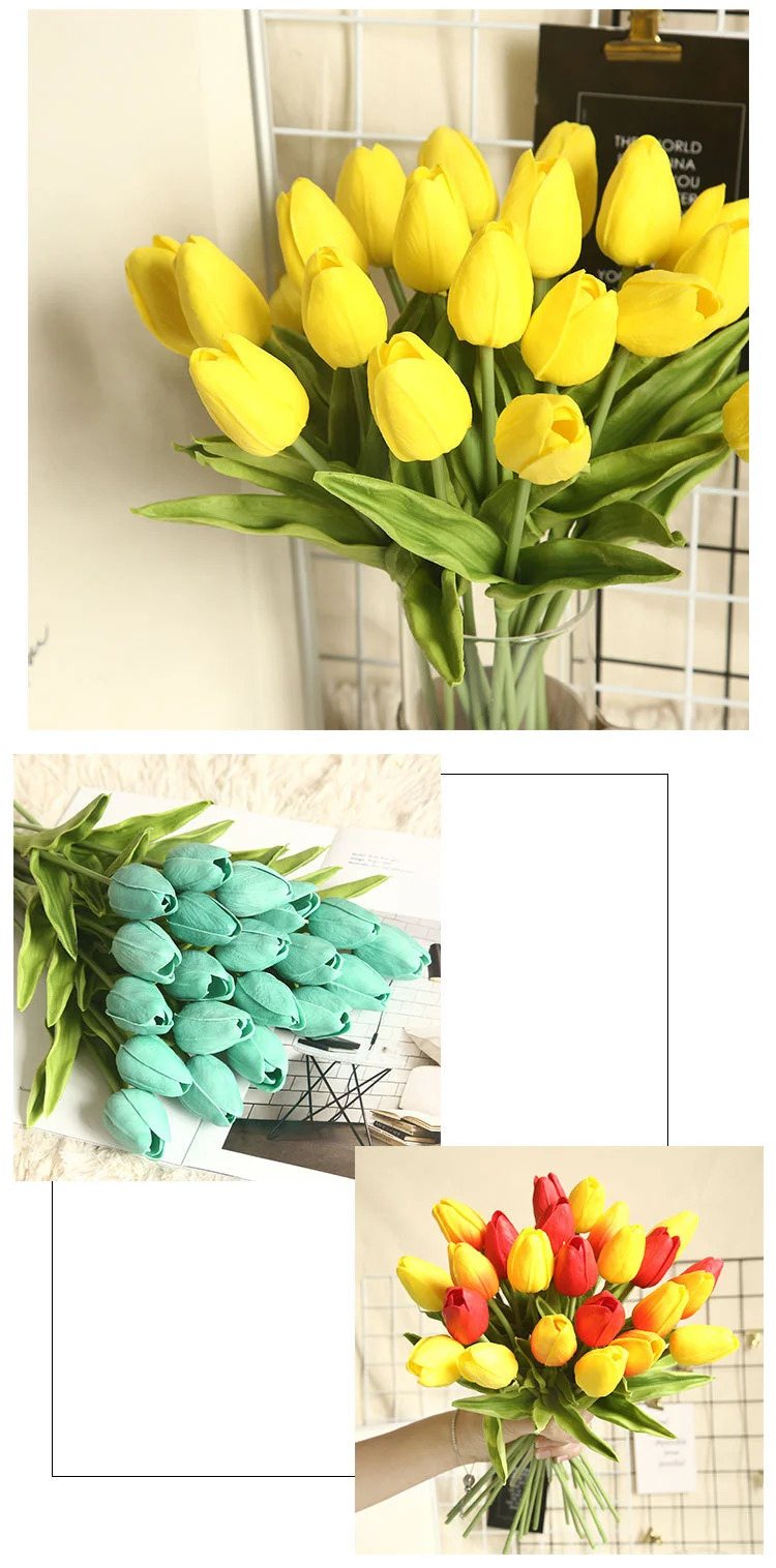 PU Mini Tulips Imitation Flowers Artificial Flowers