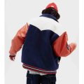 Бейсбольная куртка с контрастными лацканами и отстрочкой American Retro