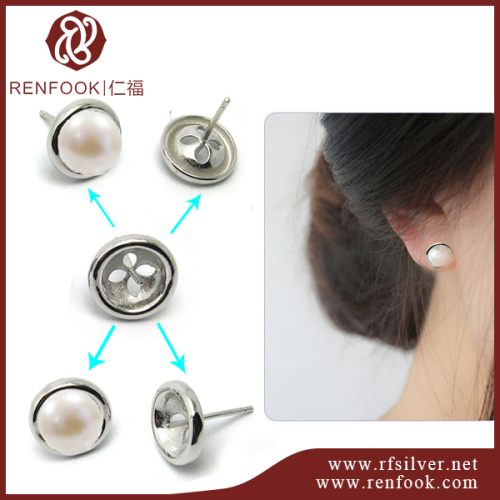 Renfook wholesale stud earring 925 sterling silver fashion pearl earring