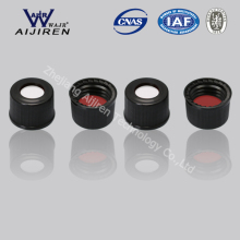 2ml Red PTFE/White Silicone Septa, 8mm black Screw Polypropylene Cap