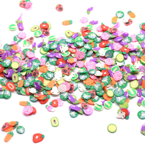 Assorted Vegetable Polymer Clay Slices Sprinkles Miniature 4*5MM Vegetable Clay Slices Slime Charms Garden Vegetables Sprinkles