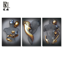 Decorative Black and Gold Heart Statue Wall Art: Canvas Prints, Posters & Modern Pictures