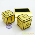 Bescon Promotional Motivational Solid Metallic Dice Set, 2pcs Motivational Desktop Metal Dice Set One Inch D6 Matt Golden