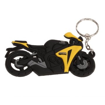 wholesale promotional custom rubber motorcycle keychains