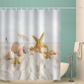 Starfish Conch Waterproof Shower Curtain Sea Beach Bathroom Decor