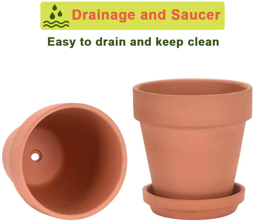 4 inch terra cotta chậu với đĩa