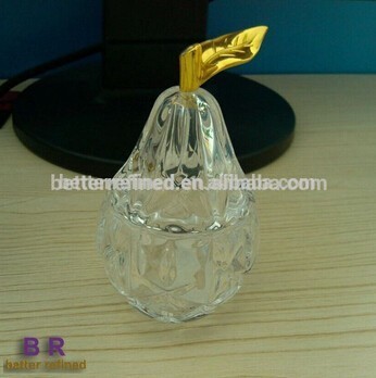 Mini glass pear candy jar