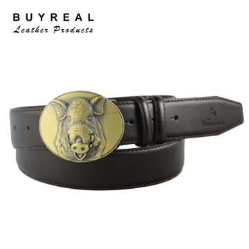 Pig Metal Buckle PU Leather Man Belts