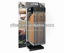 page turning flooring display rack,double sided flooring display stand,double face floor display rack stand