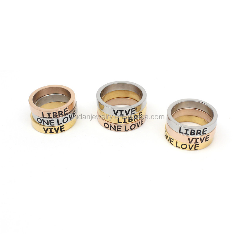 High Polishing Stainless Steel Ring Logo