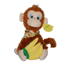 Plush Toys  monkey with banana  Waddles Soft Stuffed Animal Doll Cute Cartoon wear strap figure toys Girls Boys Birthday Gift