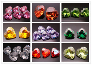 heart shaped synthetic gemstone