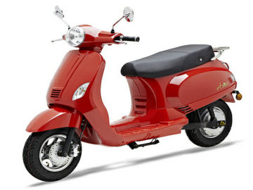 Piaggio Vespa Red 3000w Electric Scooters , Eec Electric Scooter Moped For Shopping