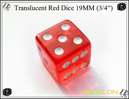 Translucent Red Dice 19MM Translucent Red Dice 19MM