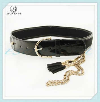 2015 High Quality New Designed Metallic Gold Belt, Women Tassel Leather Belt