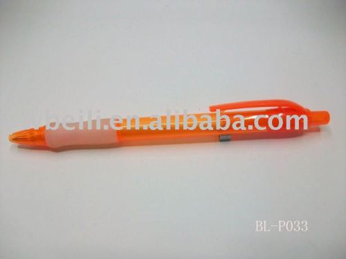 plastic retractable transparent ball pen