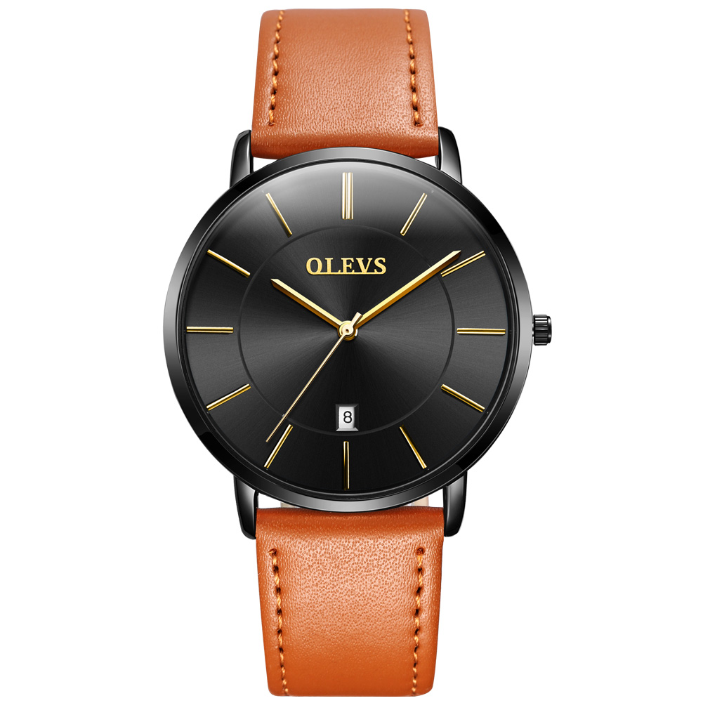 2021 Cheap OLEVS Men Quartz Luxury Minimalist Watches Week And Date Chronograph Sports Watch  Leather Strap Men's Watch For Men