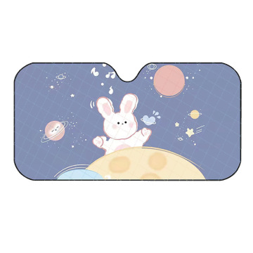 Summer Car Sun Visor: Colorful Cartoon Design Suction Cup Windshield Visor