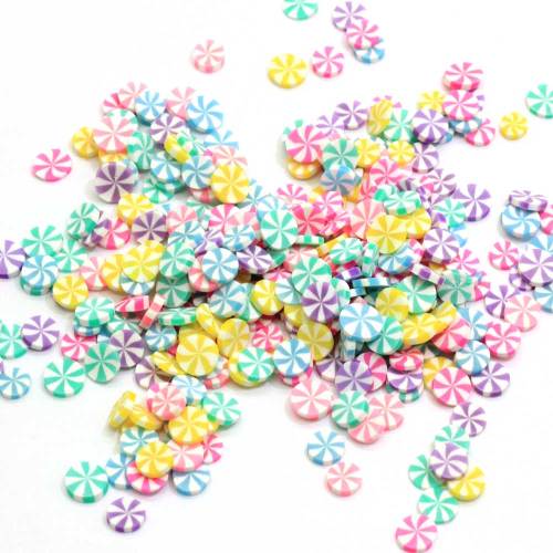 Fabrieksprijs 5mm Candy Polymeer Klei Simulatie Voedsel Plakjes DIY Decor Party Kerst Meisjes Nail Art Craft Slime Filler