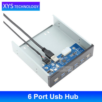 Front Panel with 4 USB 3.0 Ports and 2 USB 2.0 Ports 6 Port USB Hub/