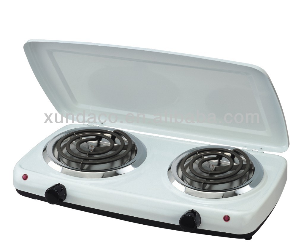 2 Burner Portable Electric Hotplate with Cover