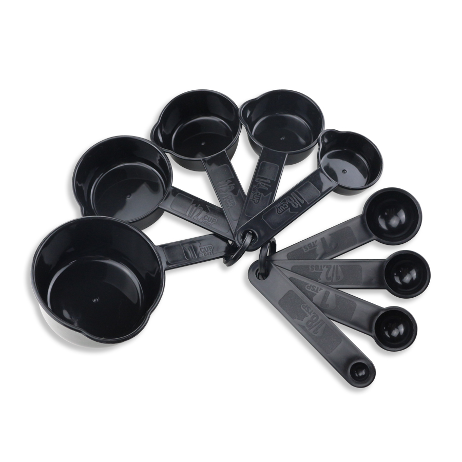 10pcs cuillère à mesurer en plastique noir cuillère cuillère