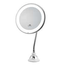 Gooseneck LED Lighted 10X Magnifying Makeup Mirror