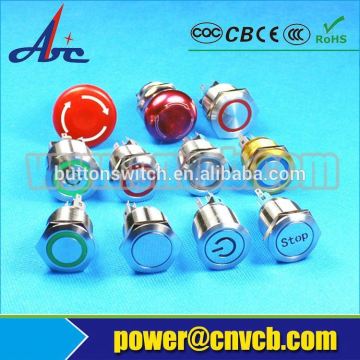 19mm momentary led metal pushbutton switch garment buttons 19mm metal push button switch