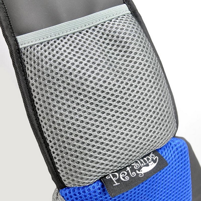 Blauer XLarge PVC und Mesh Pet Sling