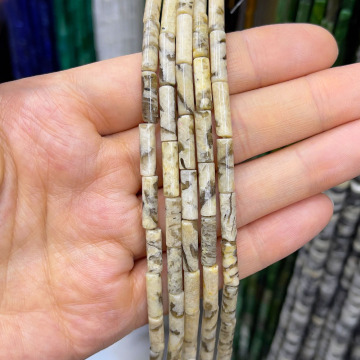 Feldspar Tube Shape Tiger Eye Beads - Natural Stone for Jewelry