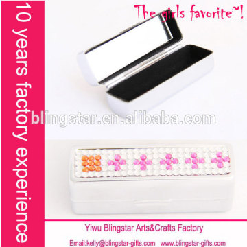 bling bling metal jeweled lipstick case
