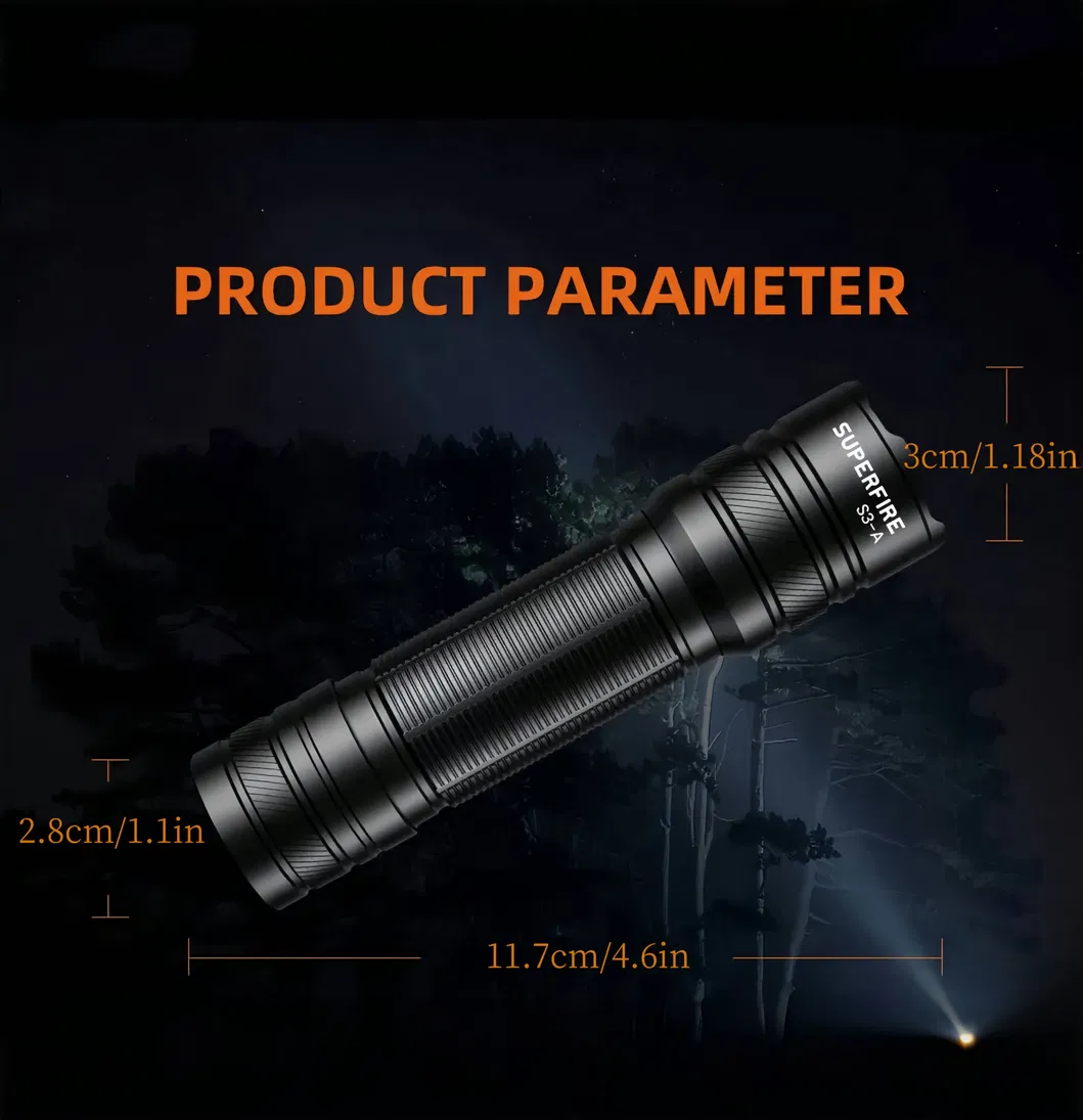 Mini Flashlight, S3-a Aluminum Alloy, Variable Zoom Outdoor Lighting Flashlight