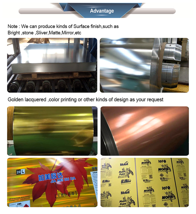 Food Grade High-strength Tinplate Sheets Manufacture Golden Lacquered Tinplate Coil Price For Food Cans