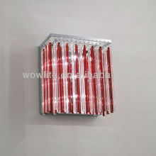 Red and clear glass bar wall sconce
