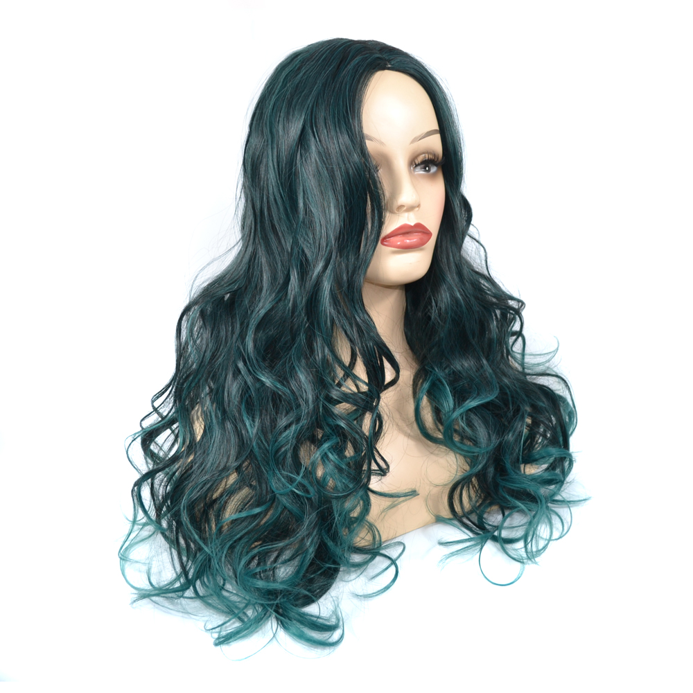 MYZYR24 inch synthetic fiber machinery manufacturing packaging heat-resistant high-quality cheap artificial wig dream green hair
