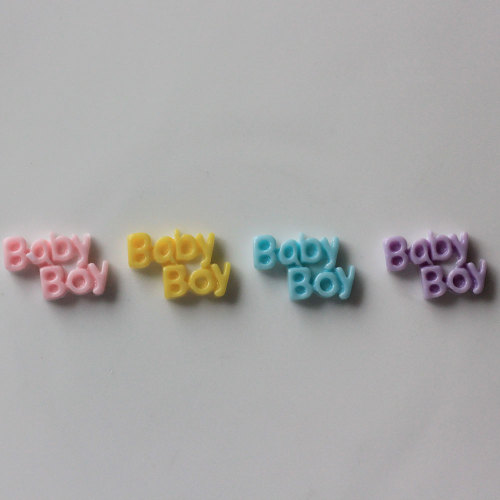 25MM Kawaii Palabras BabyBoy Resina Cabochon Celda DIY