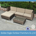 4 Seater ọgba patio wicker sofa ṣeto