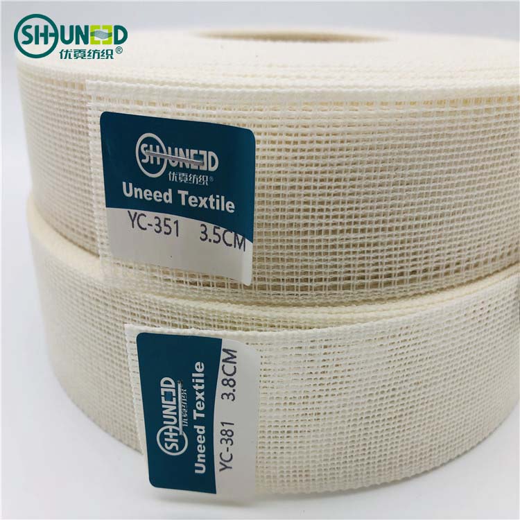 Whole sale 38mm T / C stabilizer interlining Good quality resin interlining for waistband curling interlining for Chiffon,suits