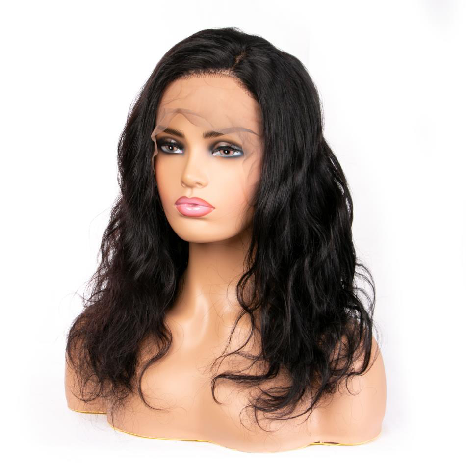 Wholesale Virgin Hair Vendors Natural  Color 8" to 30" Brazilian Remy Human Hair Lace Front Wigs for Women