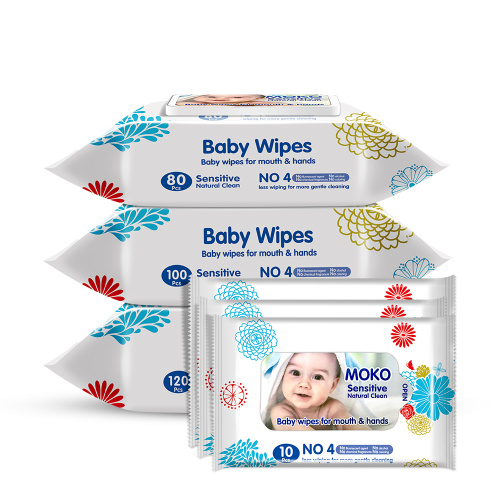 Καθαρισμός σώματος χωρίς οινόπνευμα Moko Baby Wipes Μίας χρήσης Μαντηλάκια μωρού