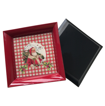 Red Side Santa Claus Plastic Charger Plate