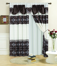 Ready-Made Curtains with Valance for Living Room