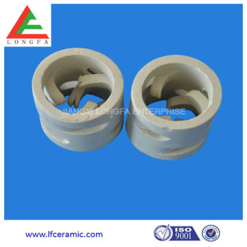 Ceramic pall ring for cooling tower