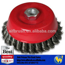 Cup Wire Brush Twisted Bristles 4" with nut