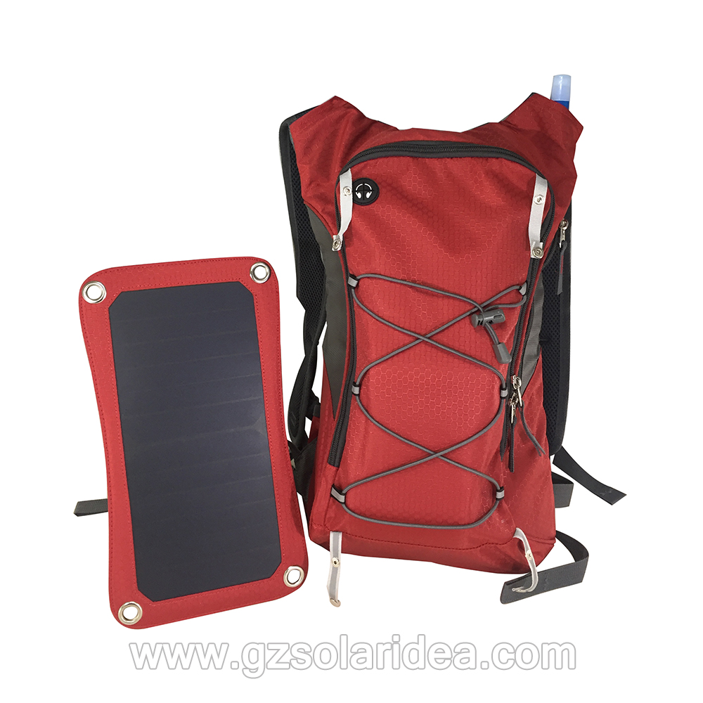 bag with solar panel