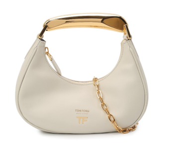 Mini leather hobo bag-white