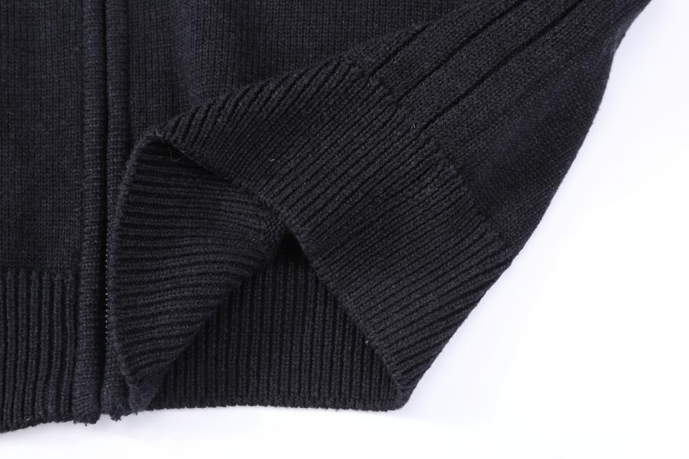 Cardigan da uomo lavorato a maglia con maniche a coste con zip intera