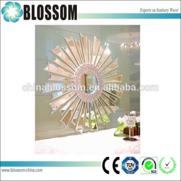 Round modern silver wall art mirror set