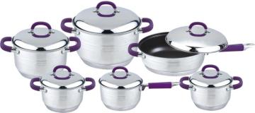 Big silicone handle 12pcs cookware set