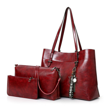 Tote lady bags 3pcs fashion outing leather bags
